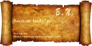 Beutum Noémi névjegykártya